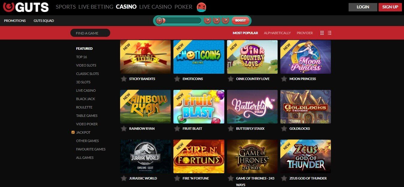 casino guts igry